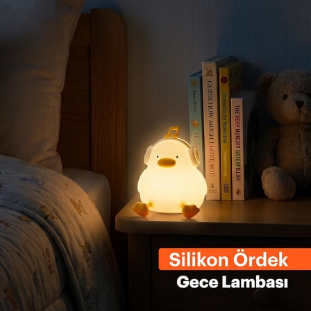 Silikon Gece Lambası, LED Yumuşak Sevimli Ördek Lamba, Çocuklar için Kısılabilir Gece Lambası, Şarj Edilebilir Bebek Yatak Odası Lambası, Emzirme ve Kreş Dekoru için