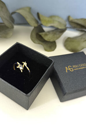 Mineli Altın Yunus Yüzük