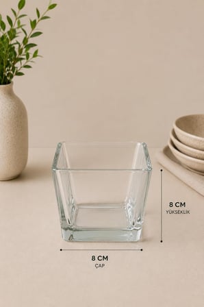 4 Adet Viana Çok Amaçlı Kare Magnolia Cup Tatlı Çerez Dondurma Kasesi 8x8 Cm