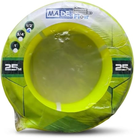 MADE Flow Soft Silikonlu Bahçe Hortumu 25 Metre 1/2" - Bahçe, Balkon, Teras ve Araba Yıkama İçin Esnek Sulama Hortumu - Kırılmaz, Bükülmez Yumuşak Doku - Güneş Işığına Dayanıklı Hortum