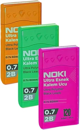 Kalem Ucu 120 li 0.7 mm 2B 3 Paket Noki Çoklu Versatil Kalem Uç Mekanik Uçlu Otomatik Kurşun Kalem Ucu 60 mm Yumuşak