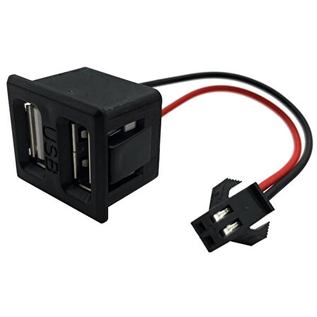 Ayt IC-266T-4 Pano Tip Kare Type-C + Ucb Şarj Soketi Bağlantı Modülü Oto Araç Tır Otobüs Uyumlu