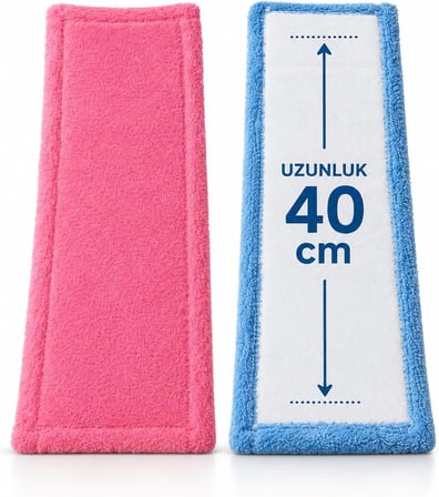 2 Adet 40 cm Mop Yedek Bezi Mikrofiber Mop Bezi Mop Yedeği