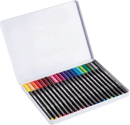 1200 ince uçlu keçeli kalem - 20 parlak renkli set - yuvarlak uçlu 1 mm
