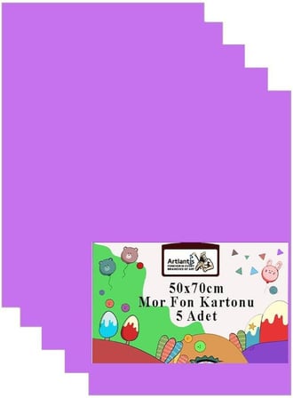 Fon Kartonu 50x70 cm 120 gr 5 Adet 50 * 70 cm Renkli Fon Kartonu Kağıdı 120 Gr Okul Sınıf Etkinlik Kreş Okul Öncesi Siyah