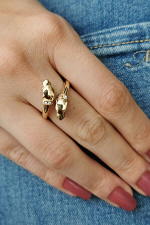 Altın Çift Başlı Panter Yüzük