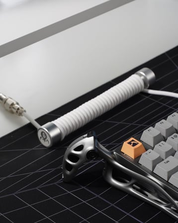 GravaStar Sarmal Aviator USB to Type-c Mekanik Klavye Uyumlu Oyuncu Kablosu, 1.85m, Beyaz