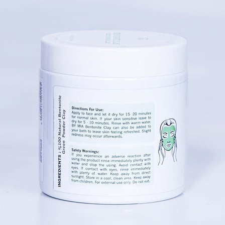 Yüz ve Vücut Bentonit Kili%100 Natural Doğal Yeşil Toz Kil 500 gr