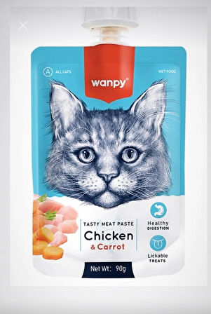 WANPY Tavuklu & Havuçlu Sıvı Kedi Ödül Maması 90 gr X 1 Adet SK:2026