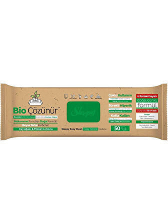 Sleepy Bio Yüzey Temizlik Havlusu 50 Adet Çayağacı Misket Limonlu