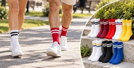 Biçomi 8'li Unisex Günlük & Kolej Çorap Seti – Gün Boyu Kaymayan, Nefes Alan Pamuklu Soket Çorap