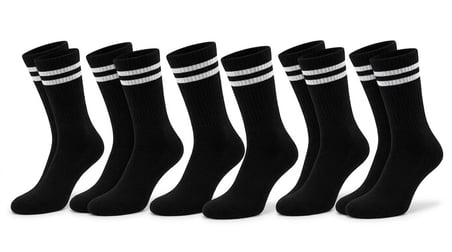 Bicomi Unisex 6'lı Kolej Çizgili Uzun Soket Çorap Seti | Kaymayan Lastikli, Nefes Alan Pamuklu Günlük & Spor Çorap