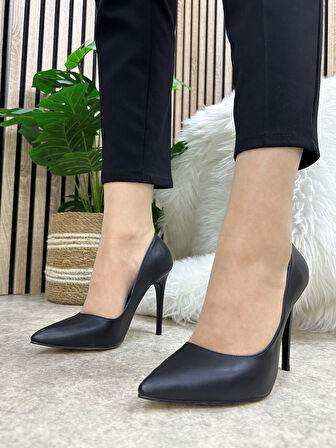 Günlük Kadın Stiletto Sivri Burun Düz Sade Şık Rahat Tırtıklı Taban İnce Topuklu Ayakkabı  289