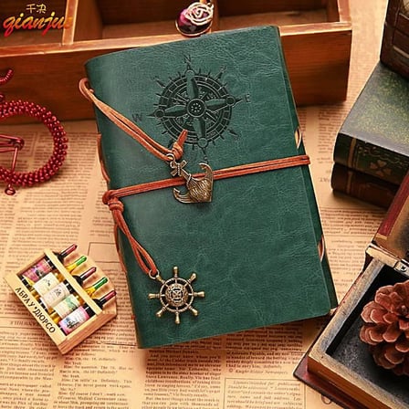 Retro Vintage denizci not defteri, klasik poliüretan deri kapaklı not defteri, seyahat günlüğü, seyahat günlüğü, doldurulabilir eskiz defteri, spiralli defter, günlük
