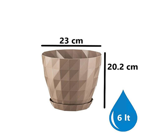 Omnipazar SO-KRT5 Dekoratif Kristal Saksı Takımı 6 Litre No 5