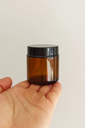 100 ml Cam Kavanoz Amber 100 cc Kozmetik Krem Kavanozu Siyah Kapaklı 6 Adet