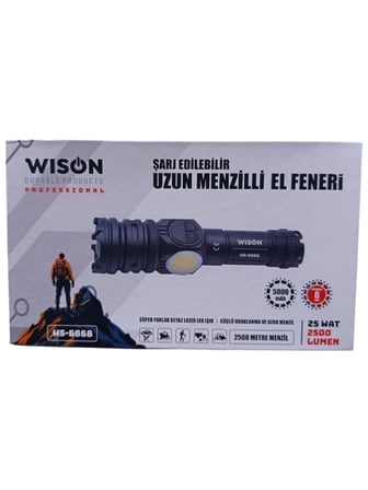 2500 lümen 25 wat 5000 mah Pil Şarj Edilebilir Uzun Menzilli El Feneri WS-6868 (2)