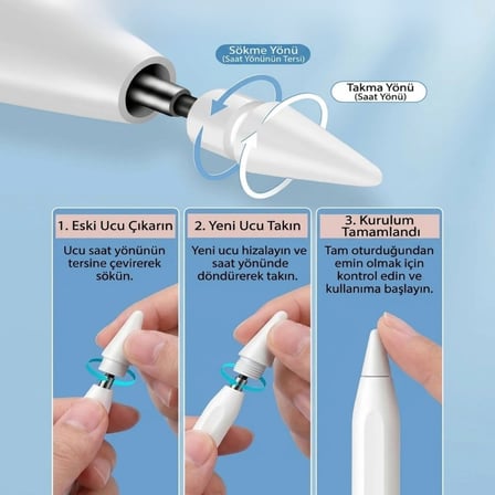 6 Adet Farklı Uçlı Universal Dokunmatik Kalem Ucu – Tablet ve Telefon Uyumlu Stylus Pen Yedek Başlık