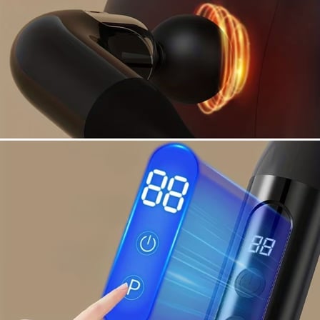 4 Farklı Başlıklı Uzun Saplı Derin Doku Masaj Tabancası, Boyun, Omuz ve Sırt için Ergonomik Saplı Ço