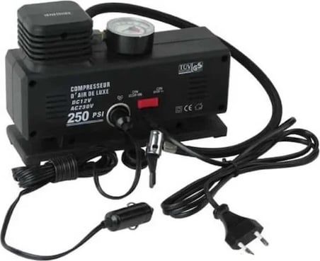 220 Volt-12 Volt 250 Psi Kompresör Lastik Hava Şişirme Oto Pompası Fişli Ve Çakmaklı Yage-843 (2)