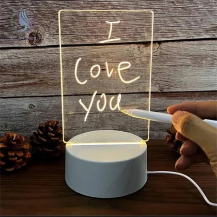 USB Kablolu Işıklı Kendiliğinden Beyaz Kalemli-Silgili Kreatif 3D Görselleştirme LED Lambası (2)