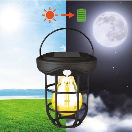 Solar Kamp Feneri – Güneş Enerjili, Otomatik Şarj ve Gece Işığı, Taşınabilir ve Asılabilir LED Dış M