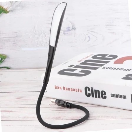 USB Girişli 14 Ledli 3 Kademeli Dokunmatik Masa/Kitap Okuma Lambası Ledi Siyah (2)