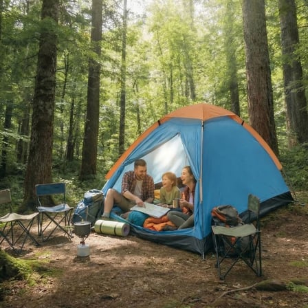 4 Kişilik Kamp Çadırı Manuel Kurulum Düz Kapılı Outdoor Dayanıklı Kamp Doğa Çadırı 200 x 200 x 110 c