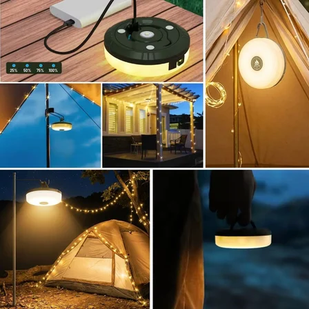 2’si 1 Arada 5 Farklı Işık Modlu Gün Işığı Şarjlı Kamp Lambası ve Makaralı 10 Metre Peri LED Işık – 