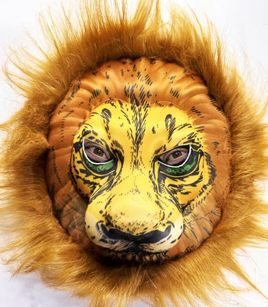 Peluş Aslan Maskesi Kahverengi Yeleli Mega Peluş 33 No (2)