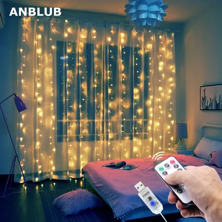 300 Ledli 10 Sarkıt Perde Led Işık-8 Fonksiyon, Uzaktan Kumandalı, 3x3 Metre (2)