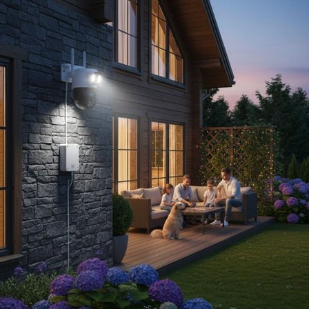 3 Kameralı Kablolu Akıllı Güvenlik Kamerası – 360° PTZ Hareketli, Çift Antenli, WiFi IP, Gece Görüşl