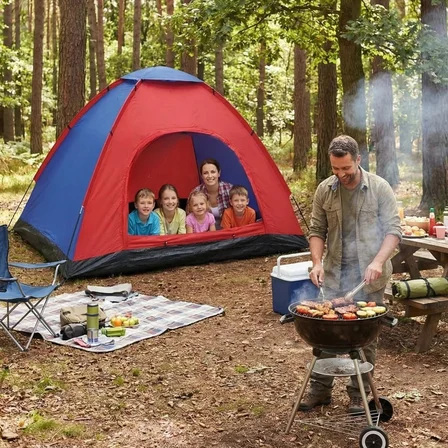 6 Kişilik Manuel Kurulum Kamp Çadırı – Aile, Doğa, Piknik ve Outdoor Kamp Çadırı 220x250x150 cm (2)