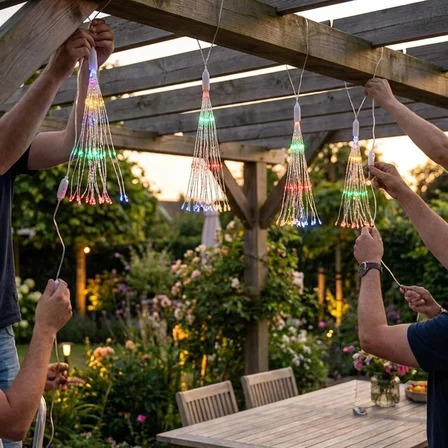 4’lü Açılır LED Işık Seti – 8 Farklı Işık Modlu, Kumandalı, USB Kablolu Renkli Dekoratif Fiber LED L