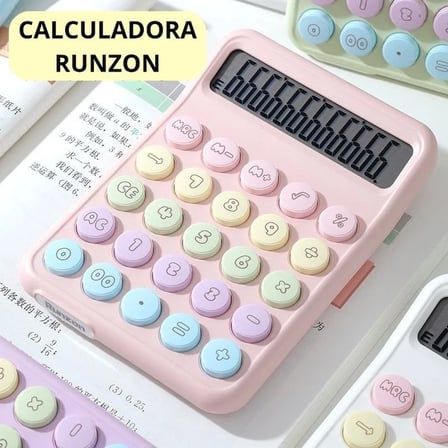 Runzon Renkli Hesap Makinesi Yuvarlak Uçlu 12 Hane Mavi RZ-822 (2)