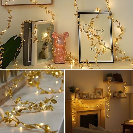3 Metre Yaldızlı Gold LED Işık – Dekoratif Ortam ve Yılbaşı Aydınlatması (2)