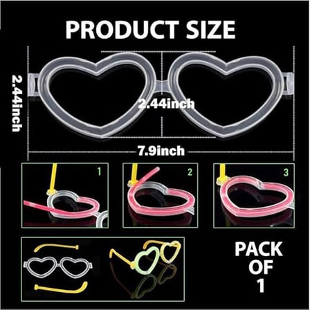 Glow Kalpli Fosforlu Gözlük 6’lı Renkli Set – Neon Parti (2)