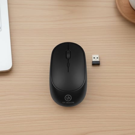 Siyah Renkli Ergonomik Sessiz Kablosuz Mouse – USB Alıcılı, Ofis ve Oyun İçin Konforlu Bilgisayar Fa