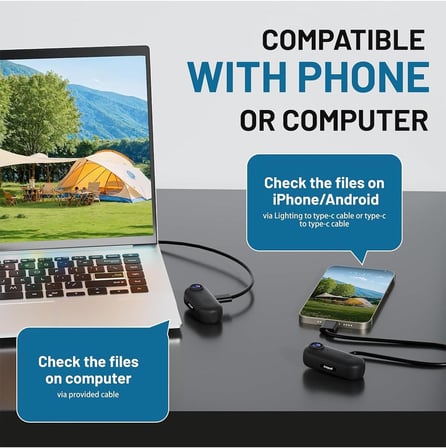 Vothoon Mini WIFI Aksiyon Kamerası 1080P Taşınabilir Vücut Kamerası Giyilebilir Video Kaydedici IPX7 Su Geçirmez