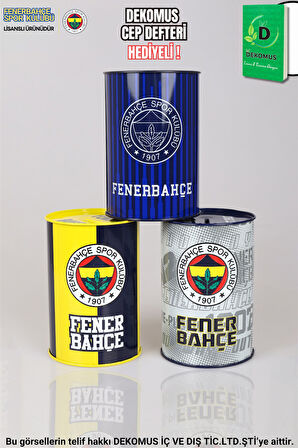 "DEKOMUS CEP DEFTERİ HEDİYELİ" YENİ SEZON LİSANSLI TEKLİ BÜYÜK BOY FENERBAHÇE METAL KUMBARA 