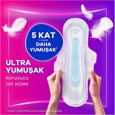 Orkid Platinum Hijyenik Ped Anne Kız Paketi Uzun Extra (Boy 3) Dev Ekonomik Paket 60 Adet Ped