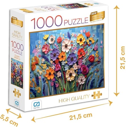 Çiçekler 1000 Parça 2,2mm Kalınlık 48x68cm Profesyonel Hobi Puzzle Yapboz Serisi