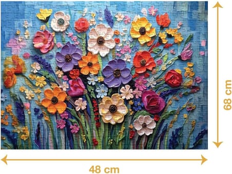 Çiçekler 1000 Parça 2,2mm Kalınlık 48x68cm Profesyonel Hobi Puzzle Yapboz Serisi
