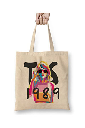 Taylor Swift 1989 Bez Çanta Uzun Saplı Alışveriş Çantası Plaj Çantası