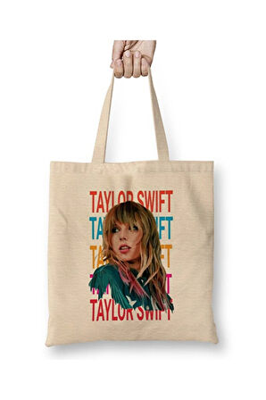 Taylor Swift Bez Çanta Uzun Saplı Alışveriş Çantası Plaj Çantası