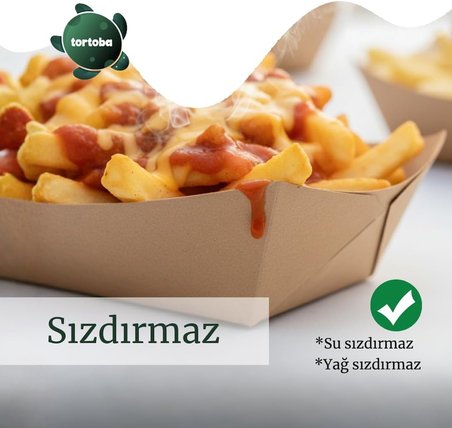 Kağıt Tabak Büyük boy 50'li Kullan At Gıda Sunum Tepsisi Sızdırmaz Hamburger Patates Sosisli Çerez Piknik Servis İçin