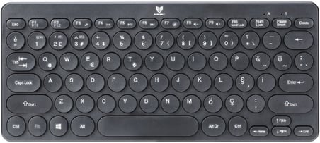Blueforce Bt-k95 2,4Ghz Wireless+Bluetooth Kablosuz Sessiz Klavye Siyah Çift Modlu Telefon Tablet Mac Uyumlu