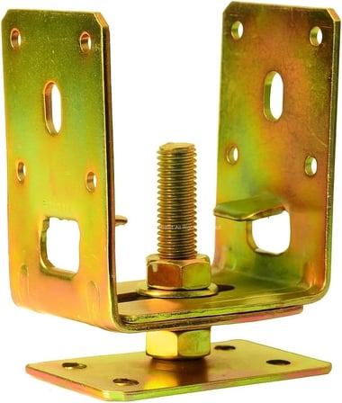 Metal Pergule Ayağı, 7‑12 cm Ayarlanabilir, M14 Civatalı, Tablalı, Bahçe, Kamelya, Tente Ayağı, Dayanıklı Galvanizli Pergola Ayak (2 Adet)