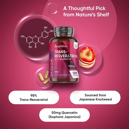 Trans-Resveratrol with Quercetin 550 mg 120 Capsul