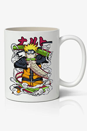 Naruto Uzumaki Anime Art Temalı Beyaz Kupa Bardak Arkadaşa Sevgiliye Hediye